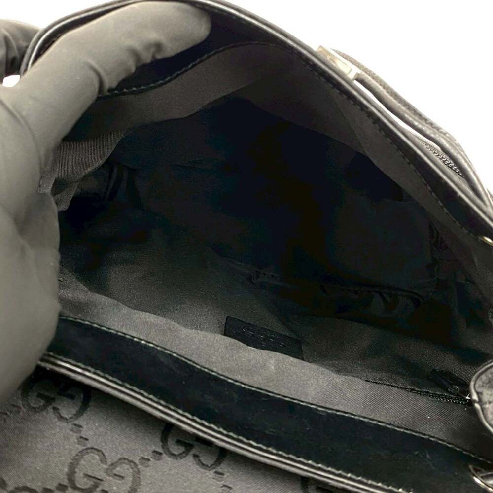 GUCCI GG pattern nylon and leather drawstring mini backpack/daypack, black, i... - Picture 9 of 10
